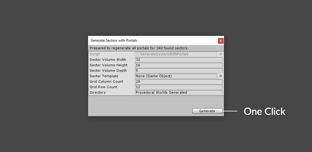 Generate sectors and portals basic menu