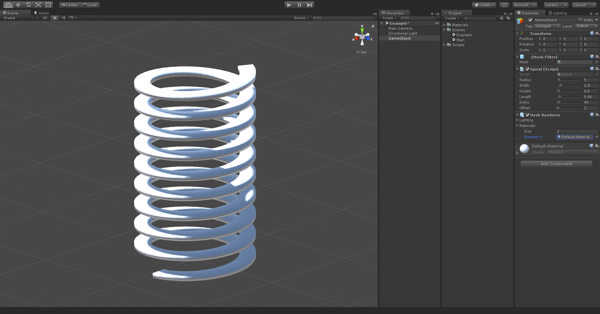 Spiral with Material