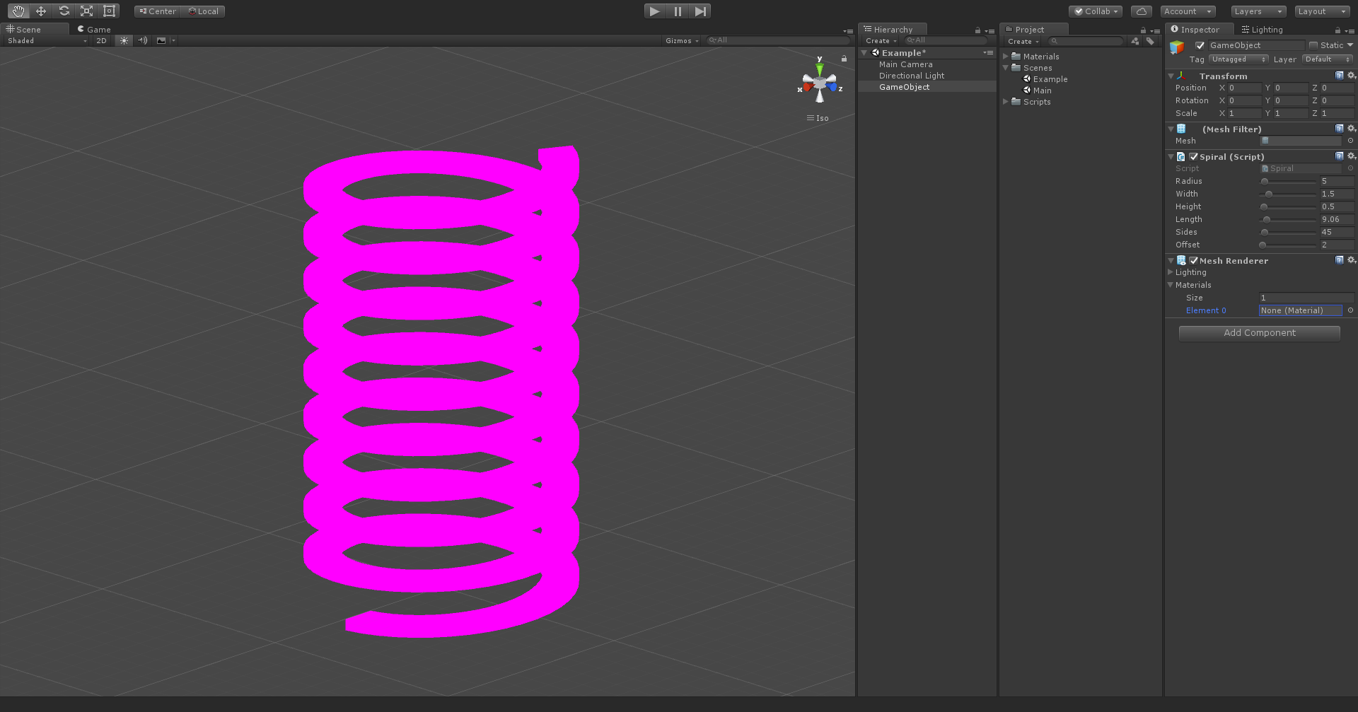 Spiral without Material