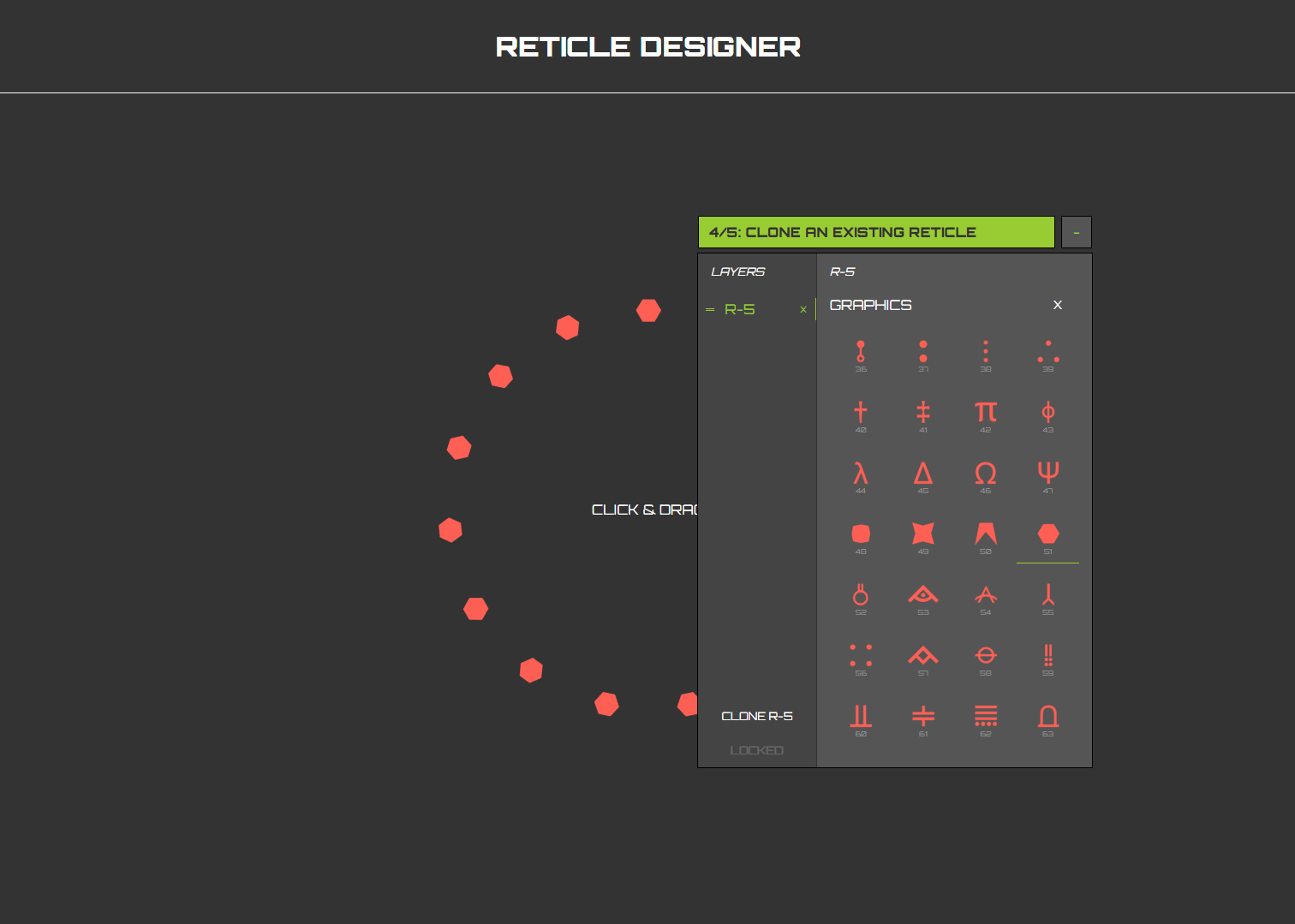 Reticle Designer SVG USE Element Example