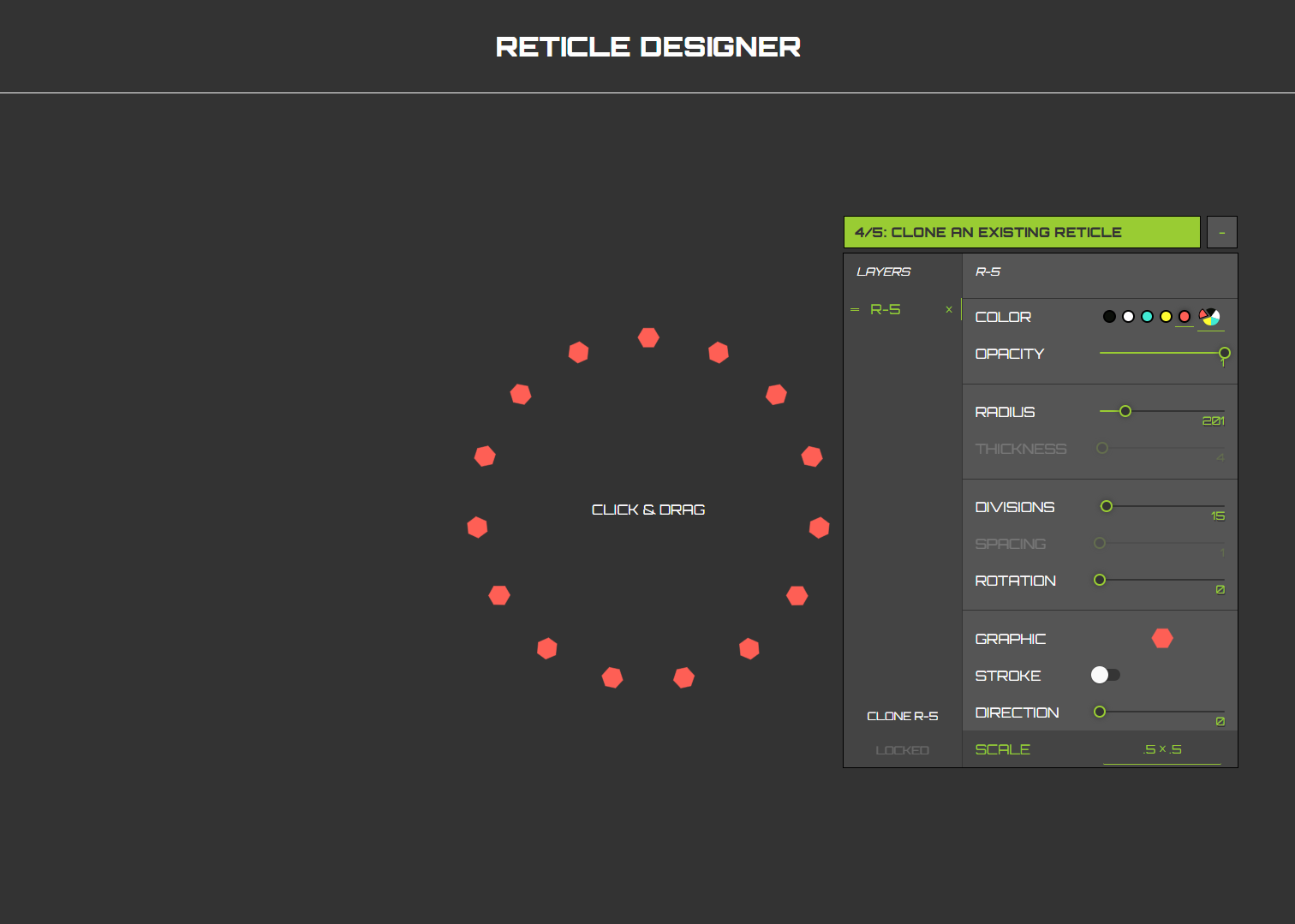 Reticle Designer SVG USE Element Example
