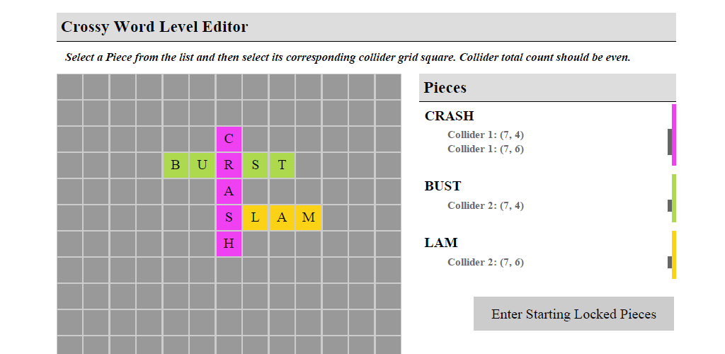 Crossy Word Level Editor